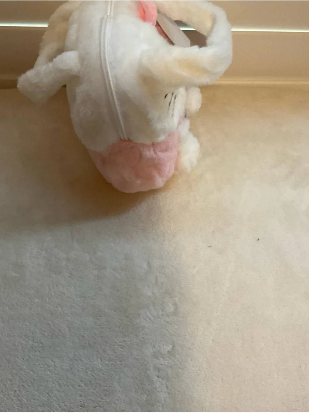 Plush Pink & White Kitty Kids Handbag - Cute Bunny Design